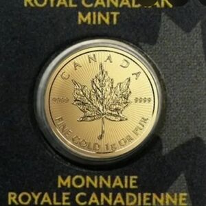 Gold Canadian Maple Leaf Coin